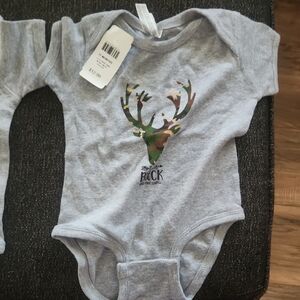 Rabbit Skins Gray Camo Deer Bodysuit